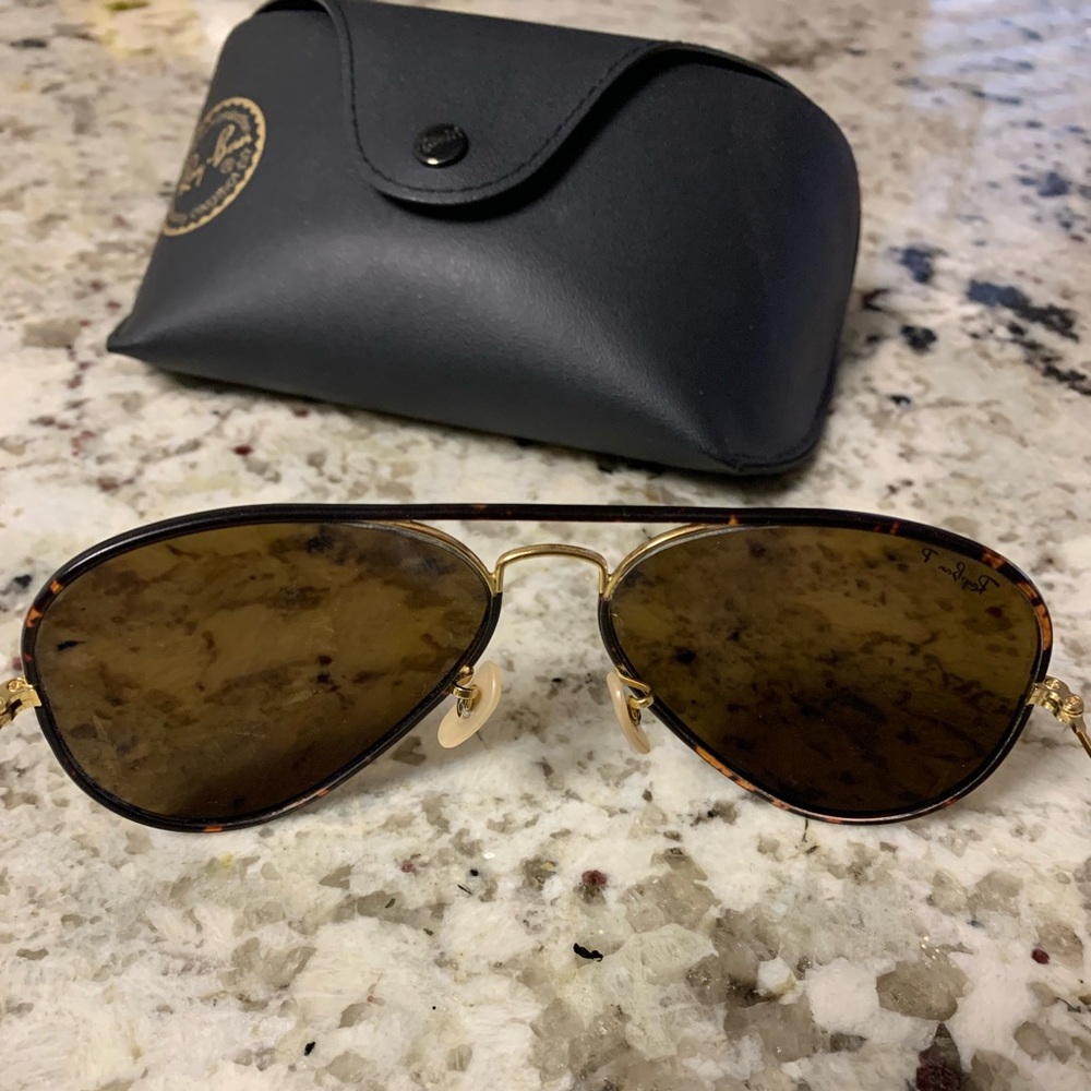 Ray ban polarized aviator sunglasses tortoise